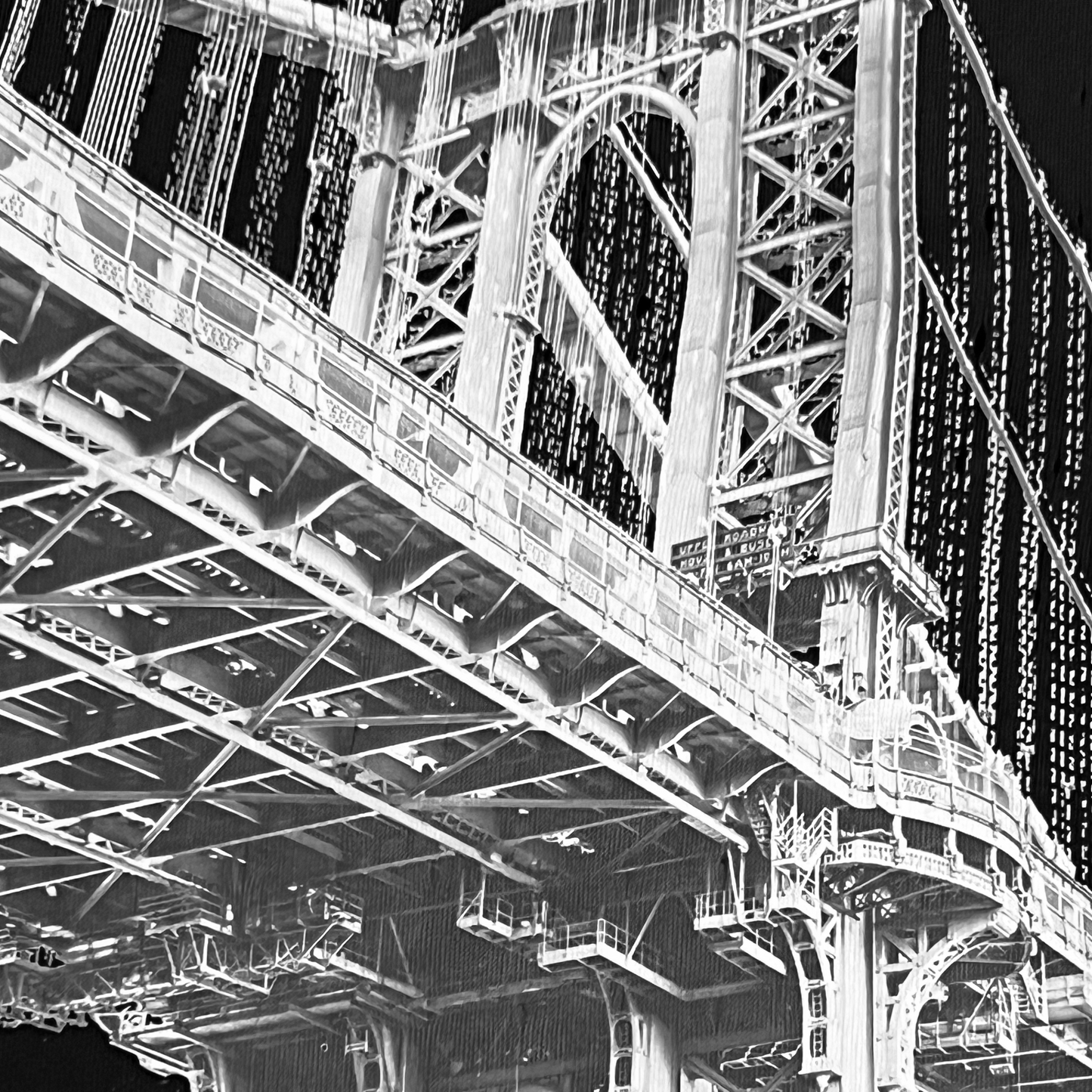 NYC - Architectural Series Tank -Mannhattan Bridge Black Tank